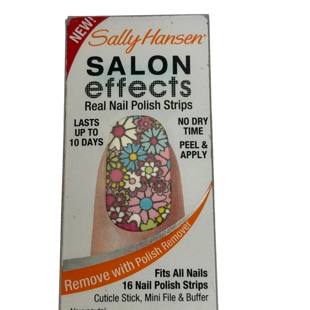 Sally Hansen Salon Effects Real Nail Polish Strips Flower & Claire’s Blue Ring